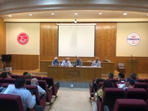 Pepe Álvarez en comité ejecutivo autonómico y confederal durante su visita a Salamanca