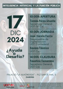 UGTCyL organiza un Foro sobre Inteligencia Artificial y Función Pública en Zamora