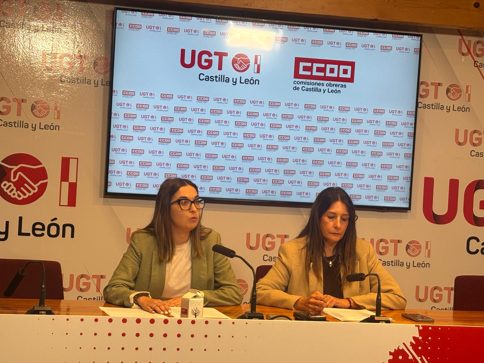 Sandra Ámez, (UGT) y Yolanda Martín (CCOO) en rdp sobre la vivienda en Castilla y León